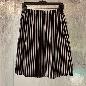 Navy and white striped J.Crew skirt with pockets